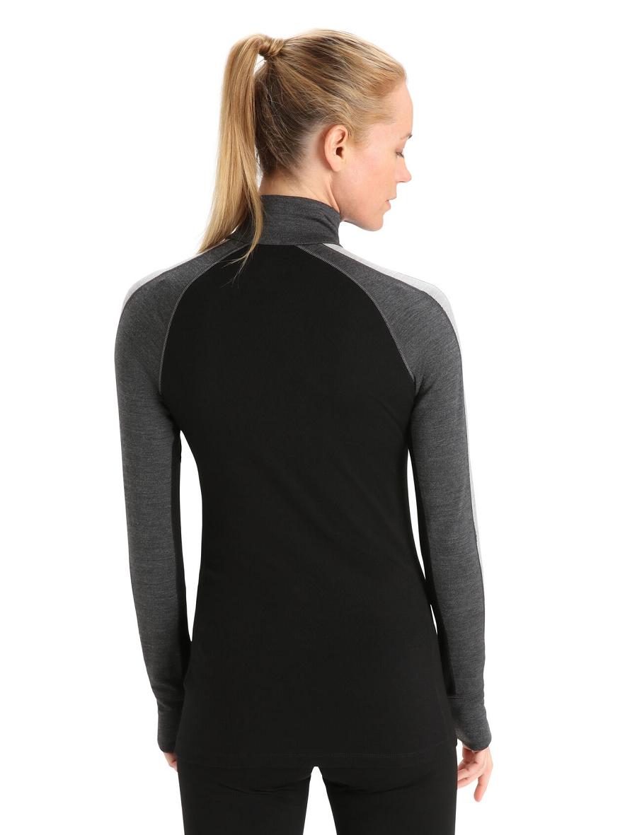 Icebreaker 260 ZoneKnit™ Merino Long Sleeve Half Zip Naisten Base Layers Mustat | FI 1880TCEV